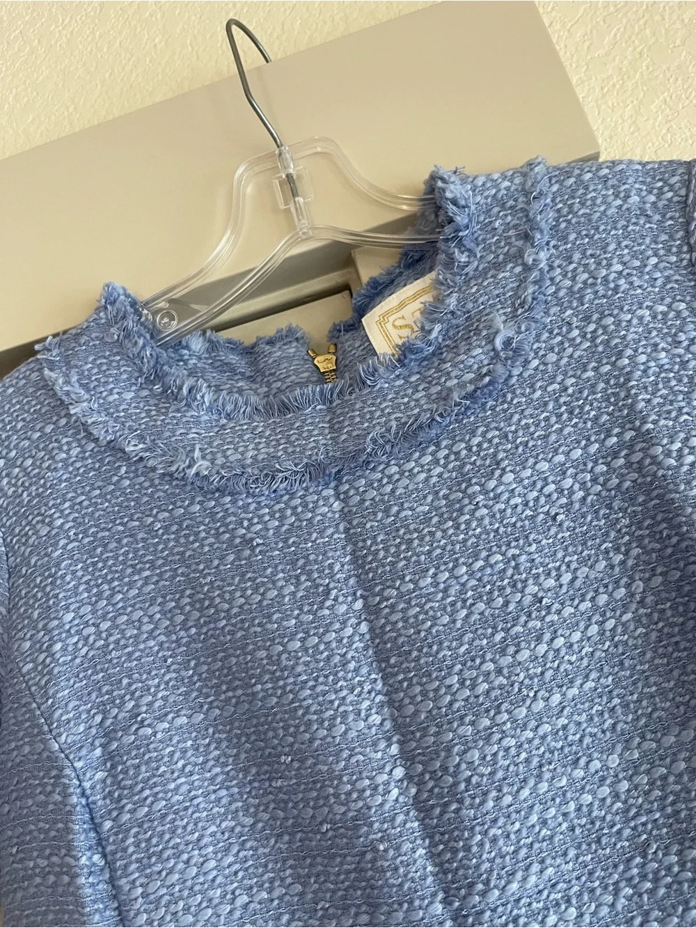 Able Short-Sleeve Shift Dress in Cornflower Blue